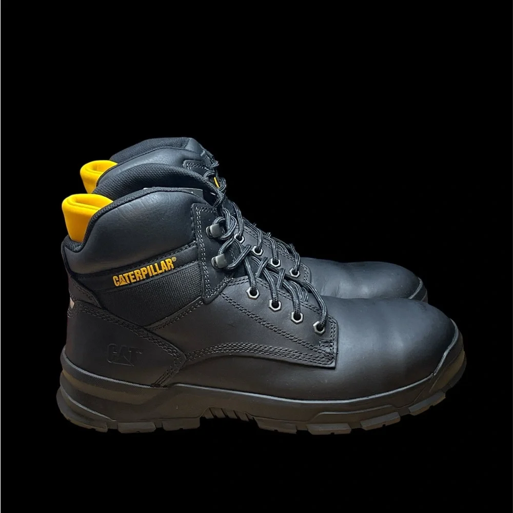 Size‎ 13 - Caterpillar Mobilize Mens Black Leather Alloy Toe Work Boots